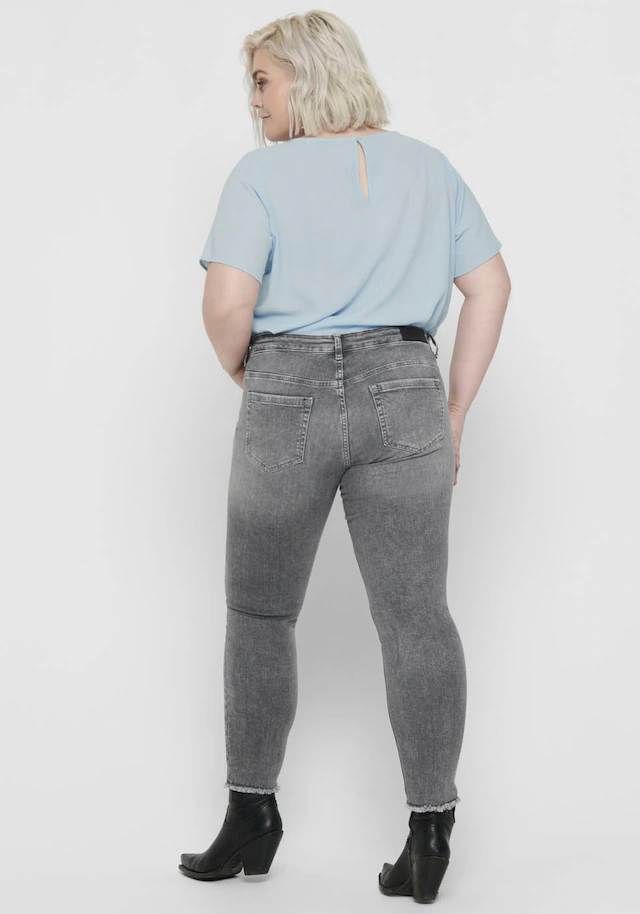 ONLY CARMAKOMA Skinny-fit-Jeans »CARWILLY REG SK ANK JNS« in washed-out Optik