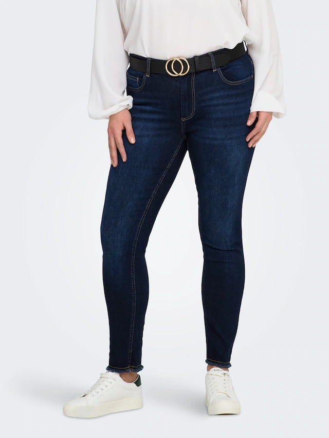 ONLY CARMAKOMA Skinny-fit-Jeans »CARWILLY REG SK ANK JNS« in washed-out Optik