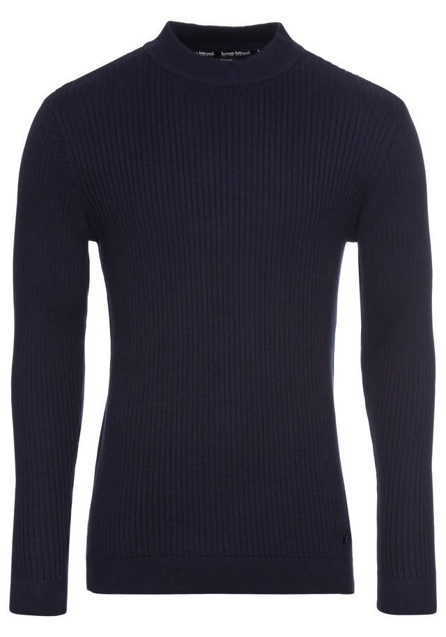 Bruno Banani Stehkragenpullover in Rippstrickoptik