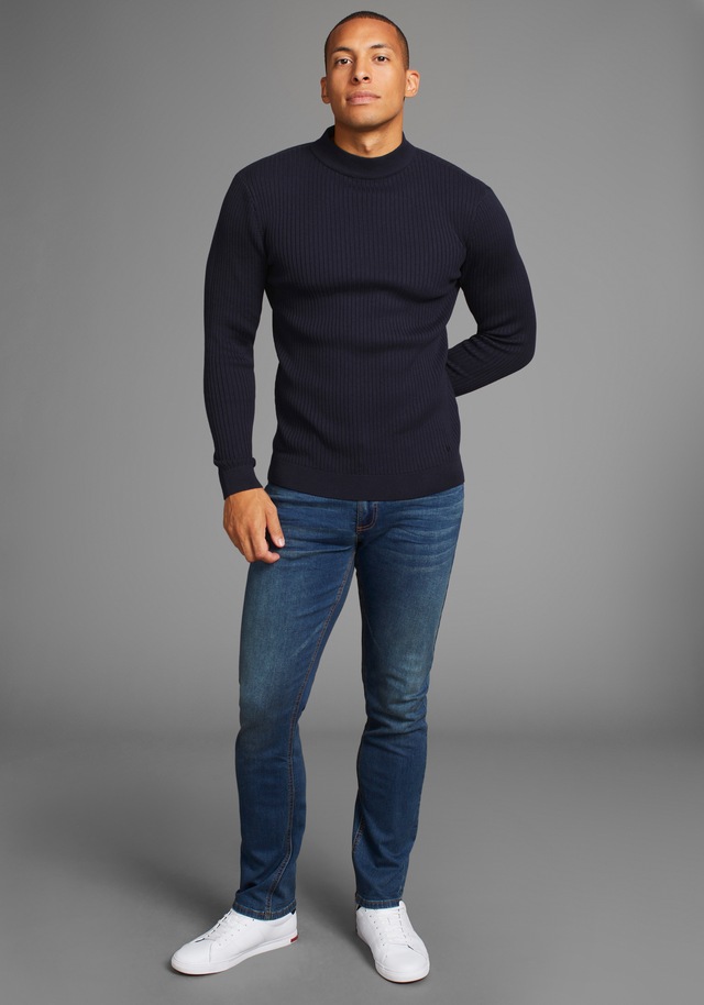 Bruno Banani Stehkragenpullover in Rippstrickoptik