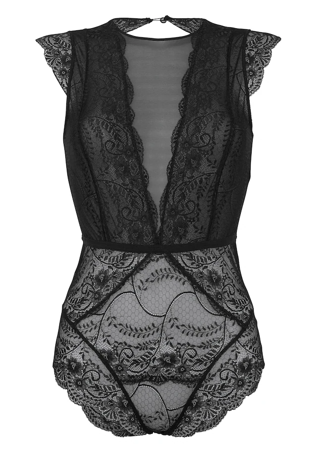 LASCANA Body », Body ohne Bügel, Spitzenbody in transparenter Optik« , sexy Unterwäsche, sexy Dessous, Reizwäsche Damen