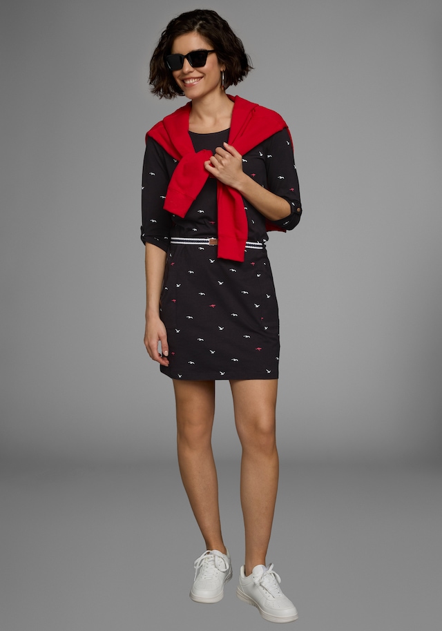 KangaROOS Jerseykleid Set, mit abnehmbarem Gürtel, aufgesetzte Taschen figurbetonte Passform, aus Baumwollmischung