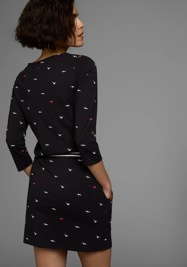 KangaROOS Jerseykleid Set, mit abnehmbarem Gürtel, aufgesetzte Taschen figurbetonte Passform, aus Baumwollmischung