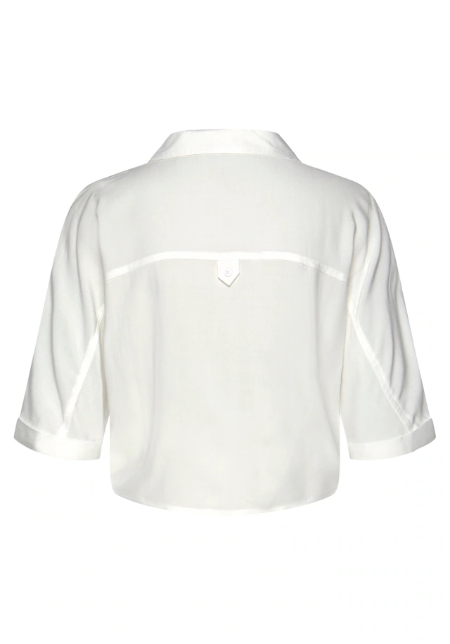 LASCANA Kurzarmbluse »mit Knotendetail und Knopfleiste« verkürzte Damenbluse, Bluse im Cargo-Stil, Bluse mit Bindedetail