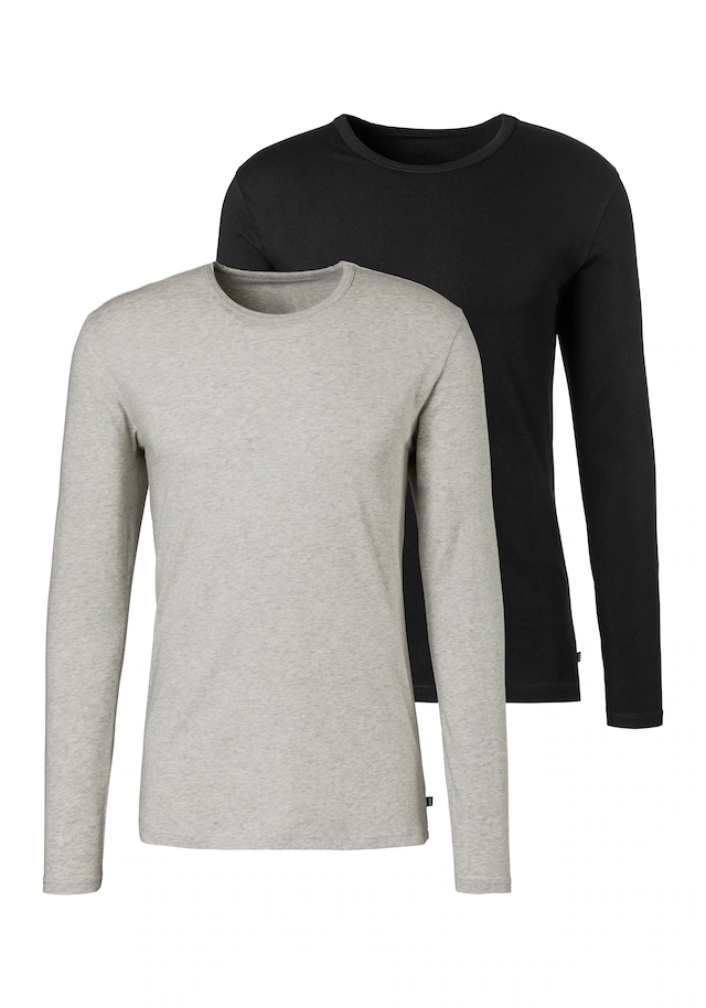 H.I.S Langarmshirt Packung, 2er-Pack, Doppelpack Unterziehshirt aus Baumwoll-Mix