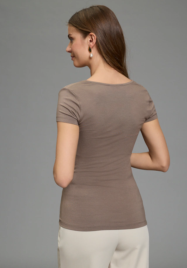 Melrose T-Shirt taillierte Passform, tiefer V-Ausschnitt, aus elastischem Jersey