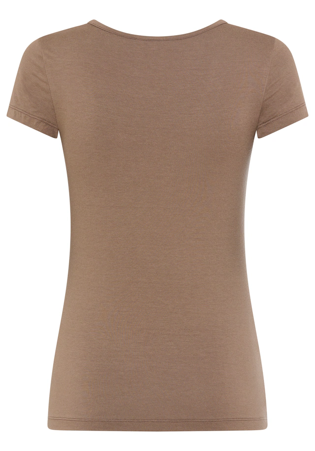 Melrose T-Shirt taillierte Passform, tiefer V-Ausschnitt, aus elastischem Jersey