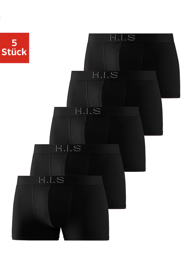 H.I.S Boxer »Boxershorts für Herren« Packung, 5 Stk. Logo Webbund mit 3D Effekt
