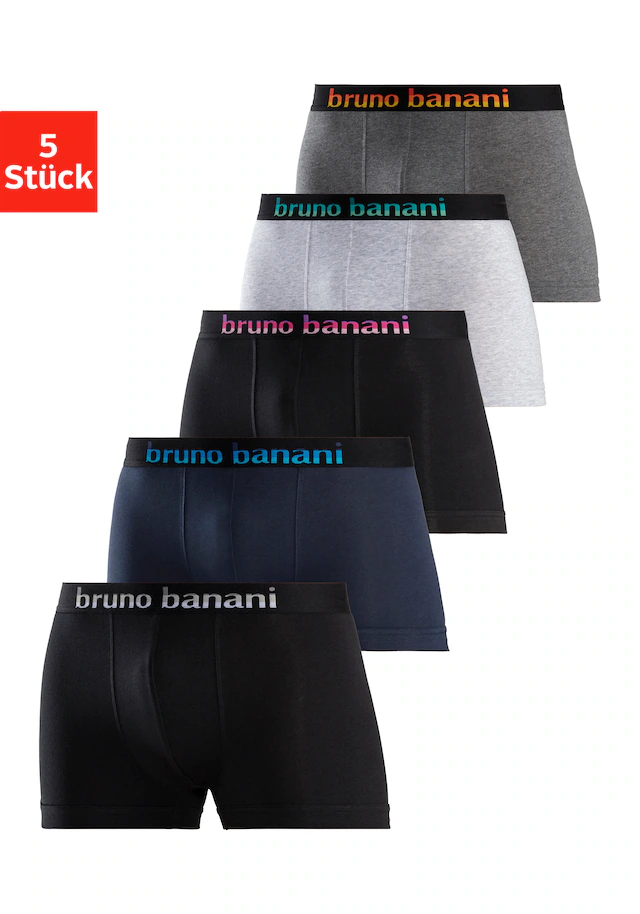 Bruno Banani Boxer »Boxershorts für Herren« Packung, 5 Stk. mit Streifen Logo Webbund