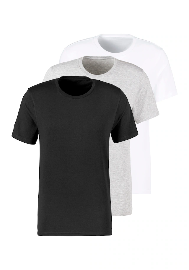 Bruno Banani T-Shirt Packung, 3 Stk. mit Rundhals-Ausschnitt