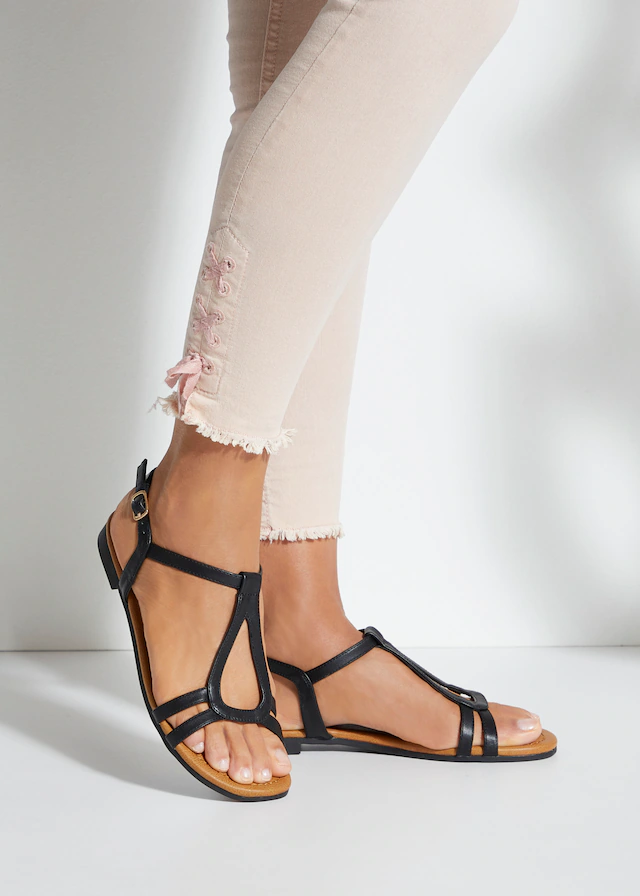 Vivance Sandale »offener Schuh« Sandalette, Sommerschuh mit raffinierten Riemchen VEGAN