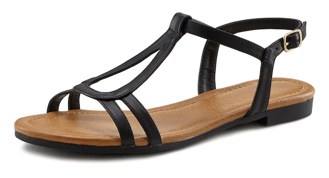 Vivance Sandale »offener Schuh« Sandalette, Sommerschuh mit raffinierten Riemchen VEGAN