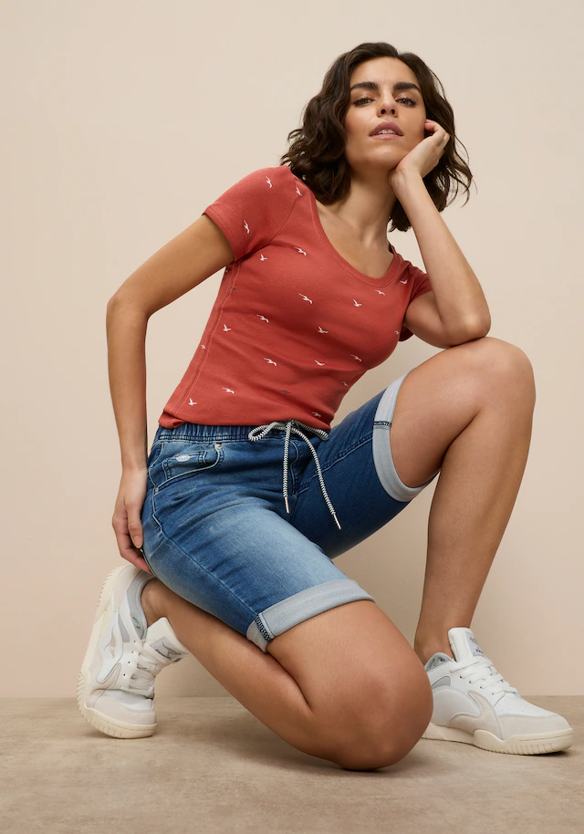 KangaROOS Jogg-Jeansbermudas gerade geschnittenes Bein, elastischer Tunnelzugbund