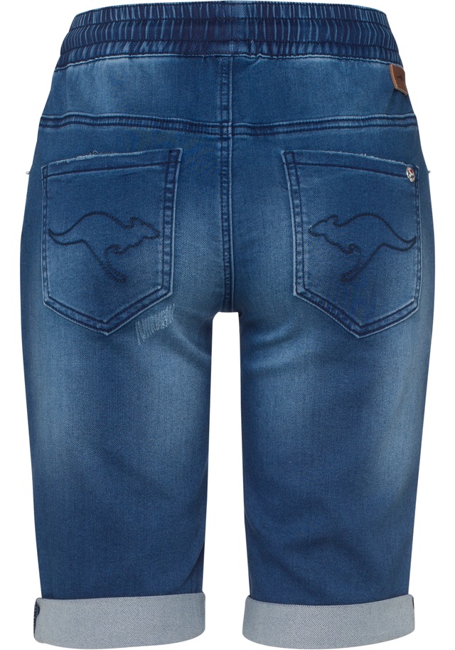 KangaROOS Jogg-Jeansbermudas gerade geschnittenes Bein, elastischer Tunnelzugbund