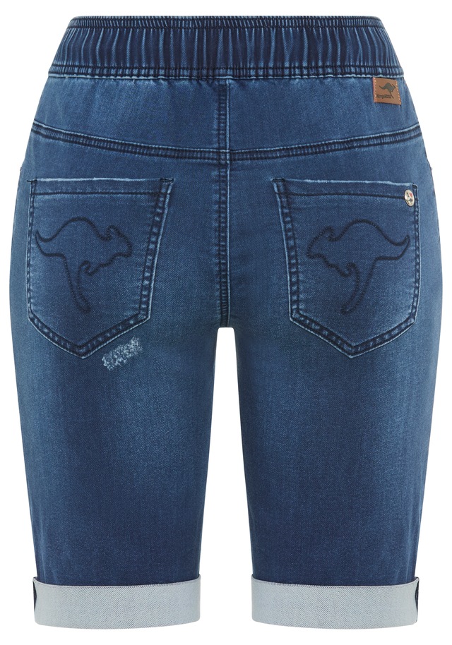 KangaROOS Jogg-Jeansbermudas gerade geschnittenes Bein, elastischer Tunnelzugbund