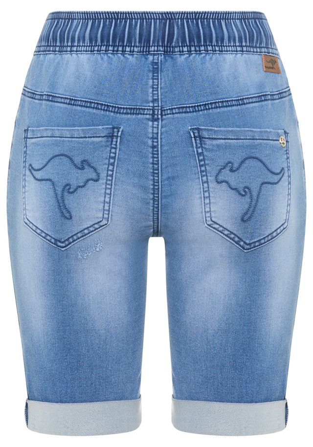 KangaROOS Jogg-Jeansbermudas gerade geschnittenes Bein, elastischer Tunnelzugbund