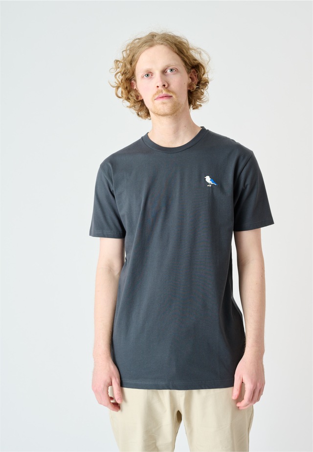 Cleptomanicx T-Shirt »Embro Gull« mit Gull-Stickerei