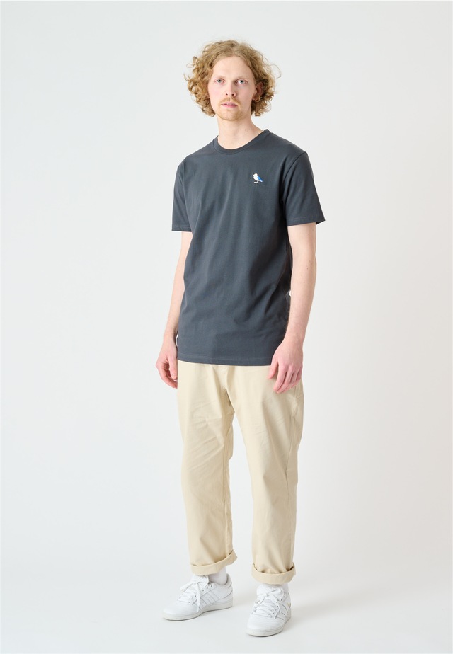 Cleptomanicx T-Shirt »Embro Gull« mit Gull-Stickerei