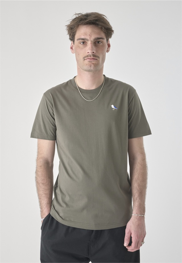 Cleptomanicx T-Shirt »Embro Gull« mit Gull-Stickerei