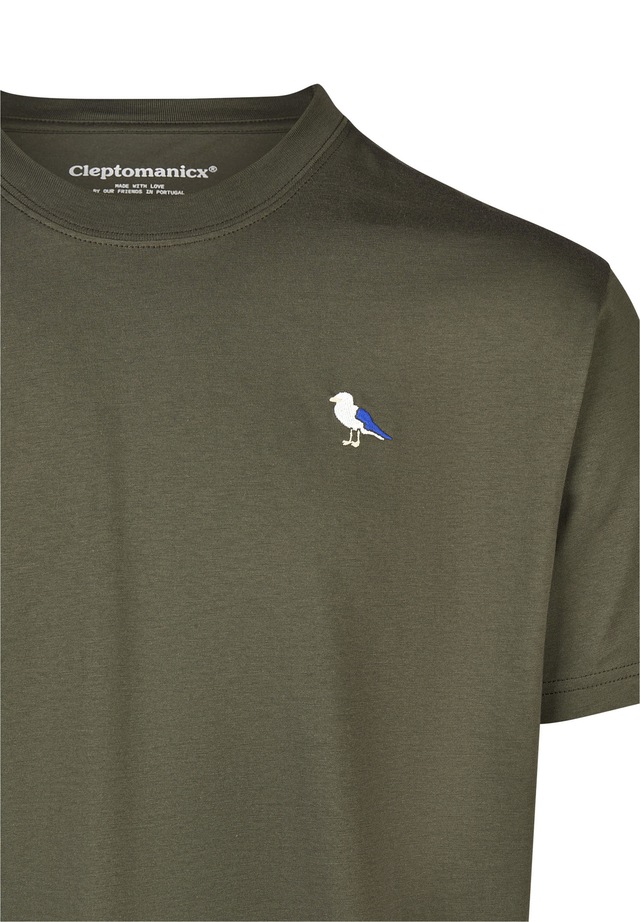 Cleptomanicx T-Shirt »Embro Gull« mit Gull-Stickerei