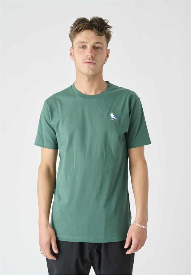 Cleptomanicx T-Shirt »Embro Gull« mit Gull-Stickerei