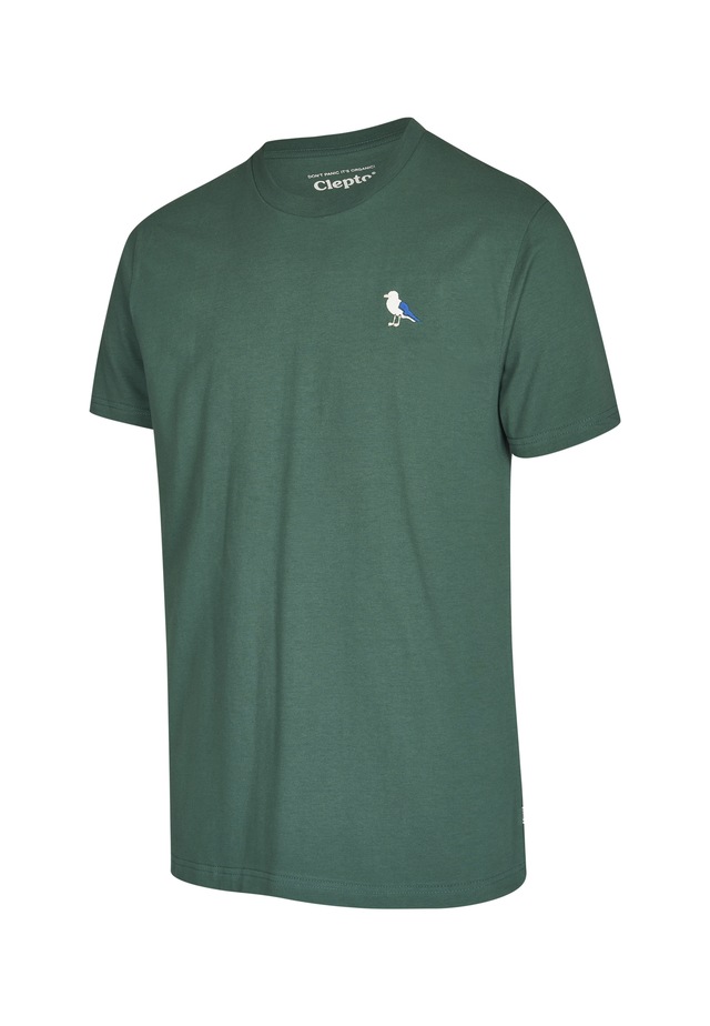 Cleptomanicx T-Shirt »Embro Gull« mit Gull-Stickerei