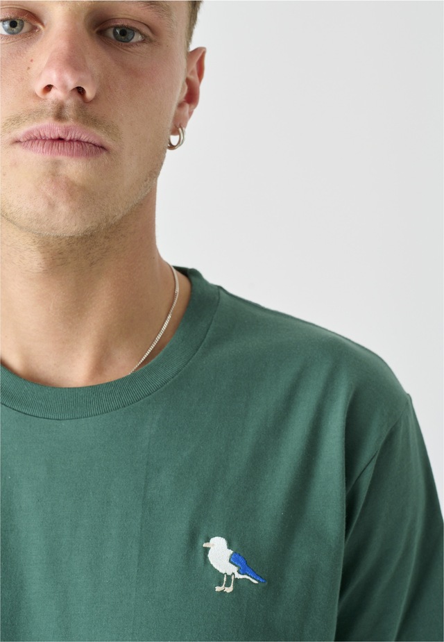Cleptomanicx T-Shirt »Embro Gull« mit Gull-Stickerei