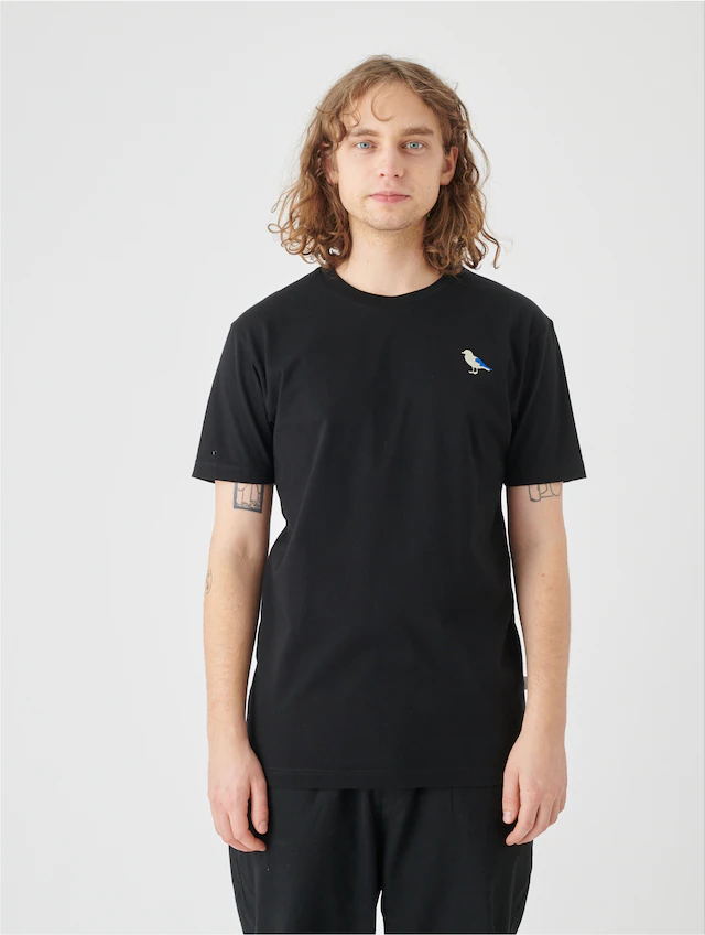 Cleptomanicx T-Shirt »Embro Gull« mit Gull-Stickerei