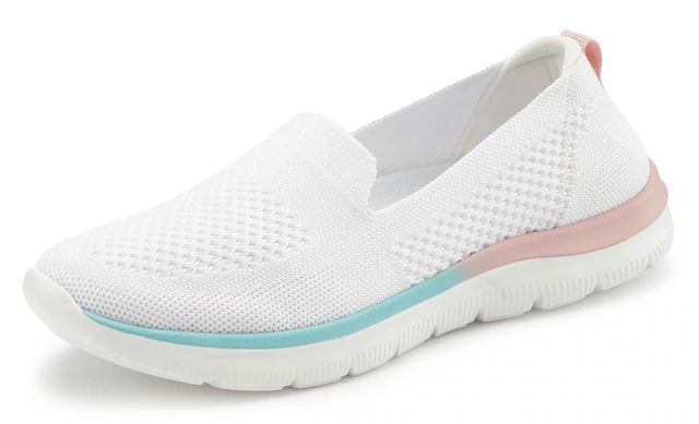 LASCANA Slipper »Halbschuh, Sneaker, Slip-On-Sneaker,« aus bequemen Textil-Material zum Reinschlüpfen VEGAN