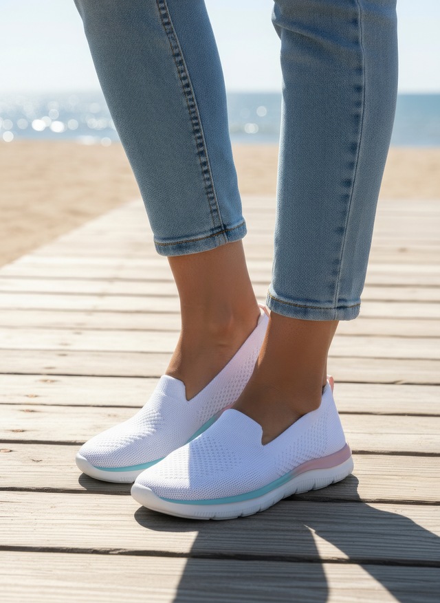 LASCANA Slipper »Halbschuh, Sneaker, Slip-On-Sneaker,« aus bequemen Textil-Material zum Reinschlüpfen VEGAN