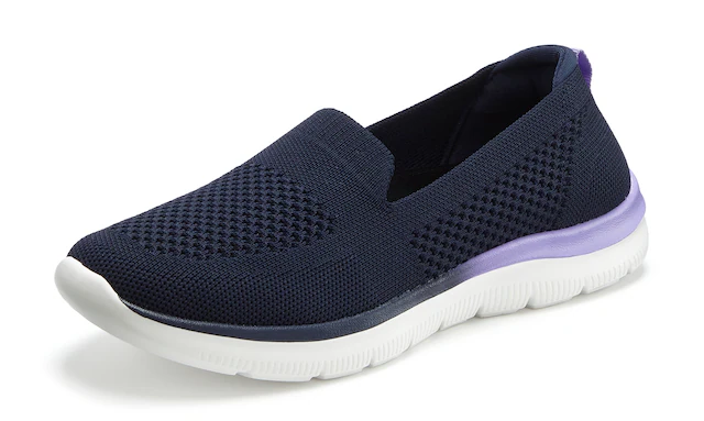 LASCANA Slipper »Halbschuh, Sneaker, Slip-On-Sneaker,« aus bequemen Textil-Material zum Reinschlüpfen VEGAN