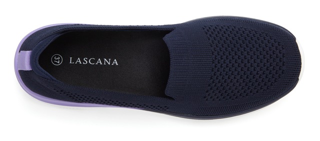 LASCANA Slipper »Halbschuh, Sneaker, Slip-On-Sneaker,« aus bequemen Textil-Material zum Reinschlüpfen VEGAN