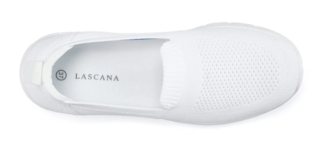 LASCANA Slipper »Halbschuh, Sneaker, Slip-On-Sneaker,« aus bequemen Textil-Material zum Reinschlüpfen VEGAN