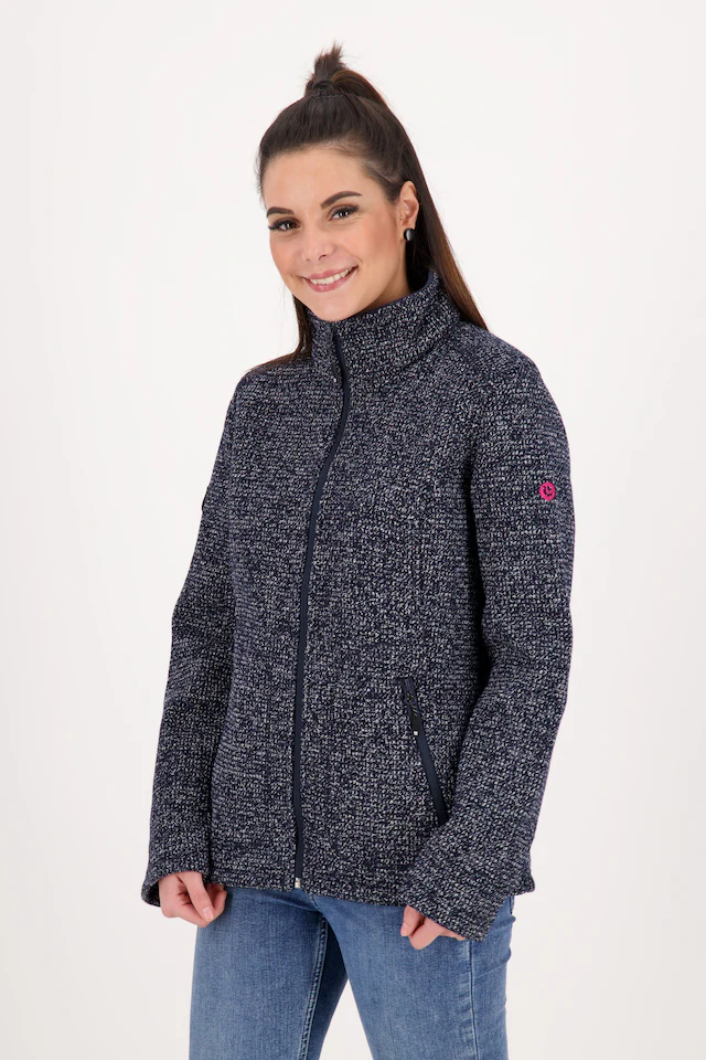 DEPROC Active Strickfleecejacke »KITTOBE LAKE WOMEN« mit Kapuze Kontrastreissverschluss