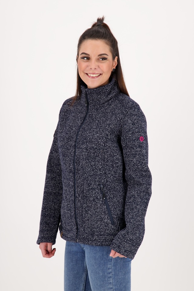 DEPROC Active Strickfleecejacke »KITTOBE LAKE WOMEN« mit Kapuze Kontrastreissverschluss