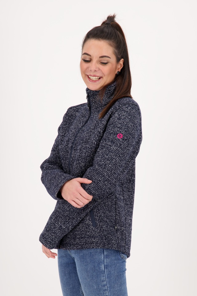 DEPROC Active Strickfleecejacke »KITTOBE LAKE WOMEN« mit Kapuze Kontrastreissverschluss