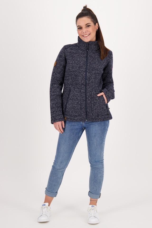 DEPROC Active Strickfleecejacke »KITTOBE LAKE WOMEN« mit Kapuze Kontrastreissverschluss