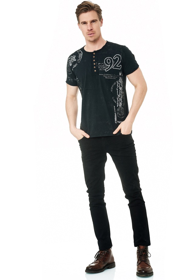 Rusty Neal T-Shirt mit seitlichem Print