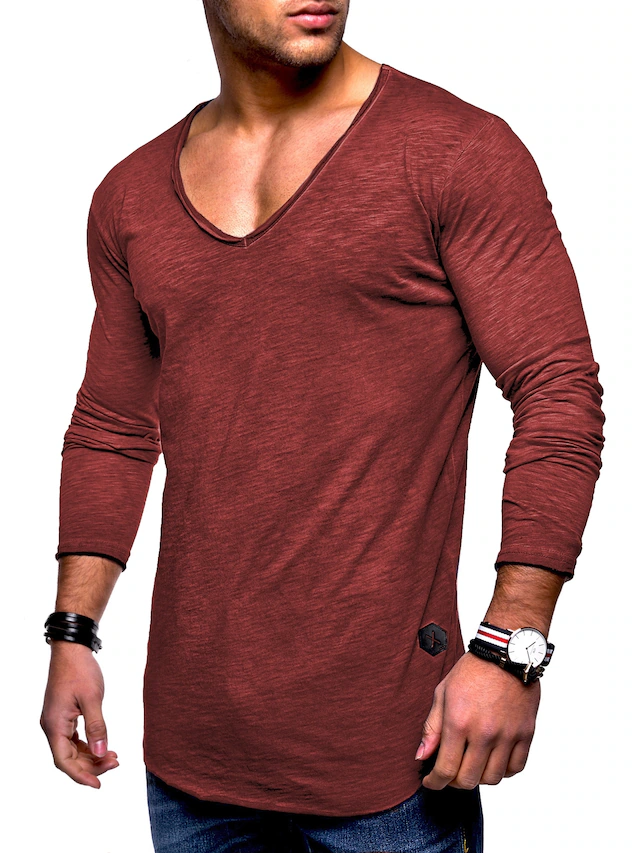 behype Langarmshirt »NUKE L/S« mit V-Ausschnitt