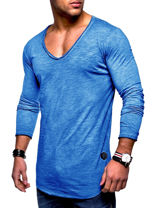 behype Langarmshirt »NUKE L/S« mit V-Ausschnitt