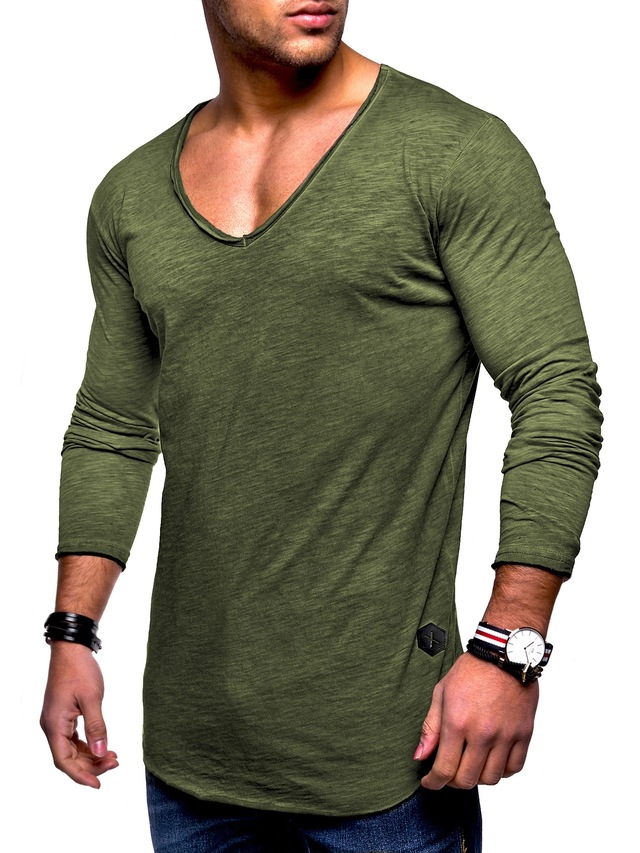 behype Langarmshirt »NUKE L/S« mit V-Ausschnitt