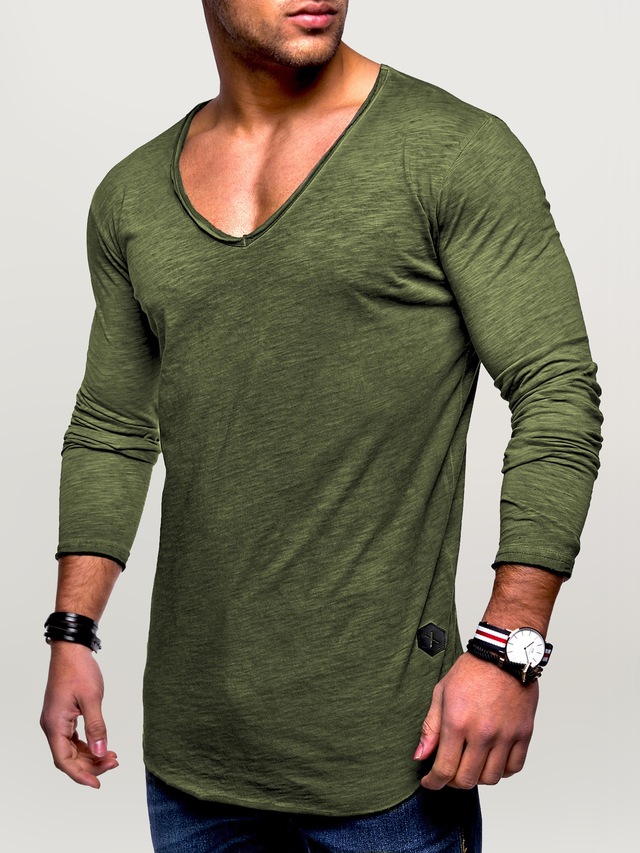 behype Langarmshirt »NUKE L/S« mit V-Ausschnitt