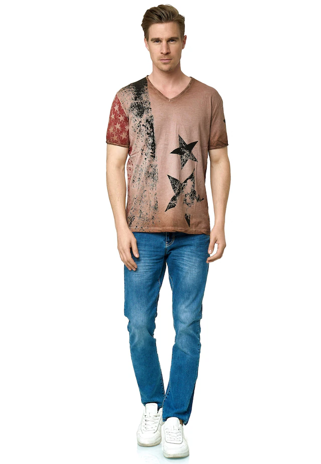Rusty Neal T-Shirt mit V-Neck