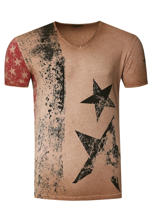 Rusty Neal T-Shirt mit V-Neck