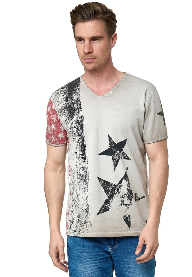Rusty Neal T-Shirt mit V-Neck