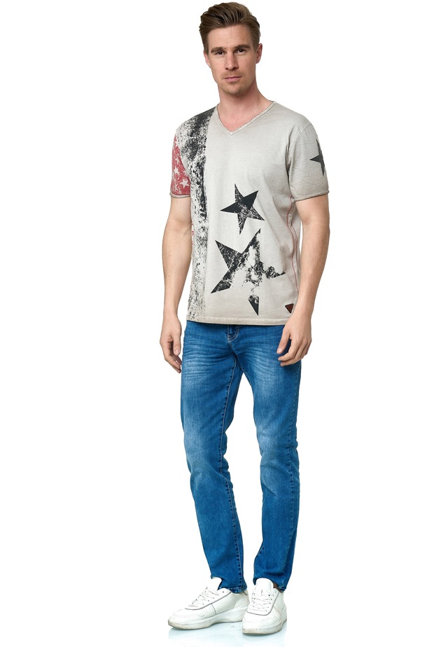 Rusty Neal T-Shirt mit V-Neck
