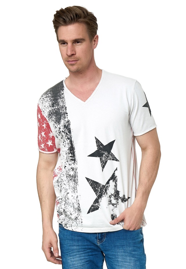 Rusty Neal T-Shirt mit V-Neck