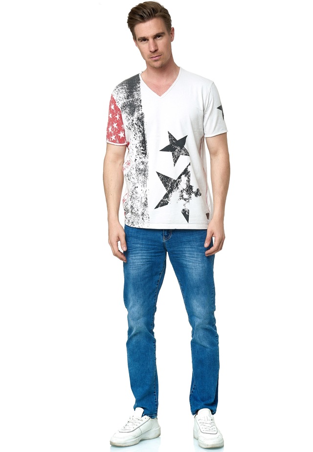 Rusty Neal T-Shirt mit V-Neck