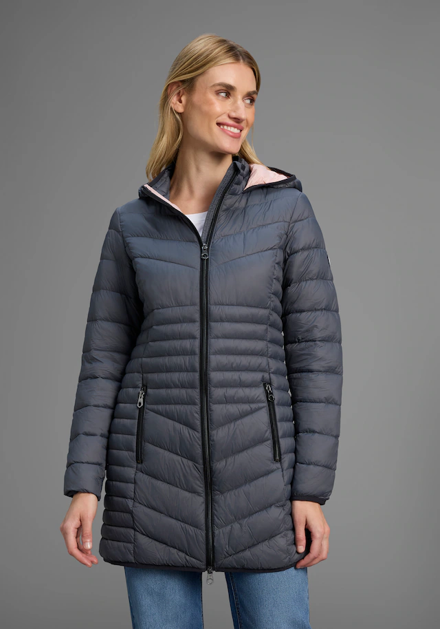 KangaROOS Steppjacke mit Kapuze für den Übergang, aus leichtem Webmaterial, figurbetonter Schnitt