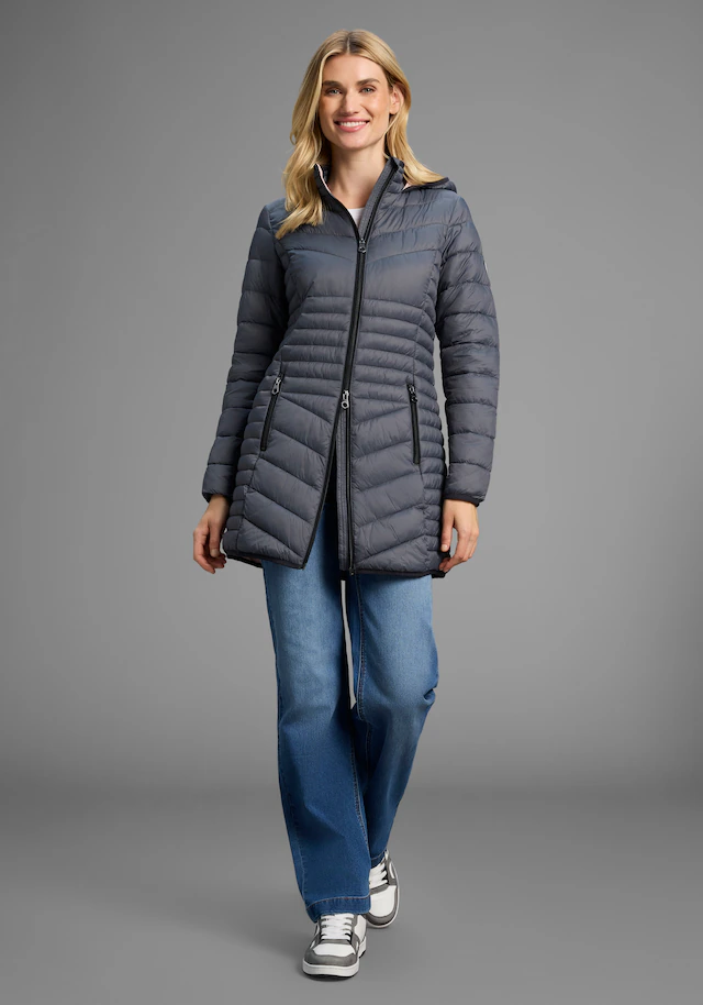 KangaROOS Steppjacke mit Kapuze für den Übergang, aus leichtem Webmaterial, figurbetonter Schnitt